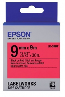 Картридж зі стрічкою Epson LK3RBP принтерів LW-300/400/400VP/700 Pastel Blk/Red 9mm/9m C53S653001