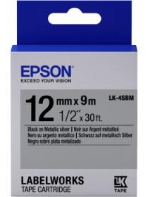 Картридж зі стрічкою Epson LK4SBM принтерів LW-300/400/400VP/700 Metallic Blk/Siv 12mm/9m C53S654019