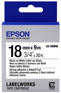 Картридж с лентой Epson LK5WBW принтеров LW-400/400VP/700 Strng adh Blk/Wht 18mm/9m C53S655012