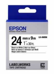Картридж с лентой Epson LK6WBN принтеров LW-700 Std Blk/Wht 24mm/9m C53S656006