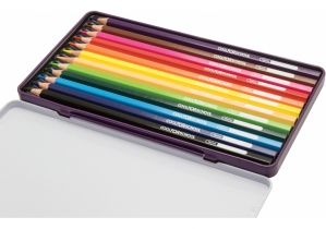 Олівці кольорові "Premium", 12 кольорів, шестигранні, в металевій коробці COOLFORSCHOOL CF15172