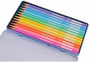 Карандаши цветные премиум "PASTEL" трехгранные, 12 цветов, в металлической коробке COOLFORSCHOOL CF15188