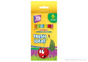Крейда воскова "Fresh Ideas", 6 кольорів COOLFORSCHOOL CF60704