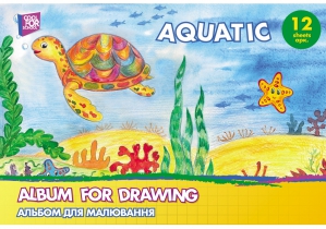 Альбом для малювання на скобі, 12 аркушів, "Aquatic" COOLFORSCHOOL CF60901-01