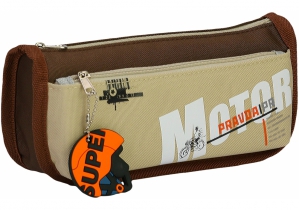 Пенал на 2 отделения с брелоком COOLFORSCHOOL CF6906-blue CF6906-brown
