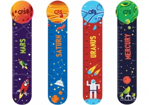 Закладинки пластикові для книг "Space" (4 шт.) COOLFORSCHOOL CF69109-01