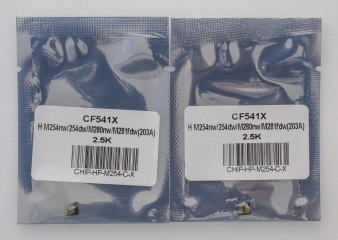 Чип для картриджа cf541x для HP m254/280/281 Cyan 2.5k CHIP-HP-M254-C-X