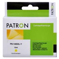 Картридж сумісний Canon pgi-1400y xl (9204b001) 1000 арк, жовтий Patron (pn-1400xl-y) CI-CAN-PGI1400XLY-PN