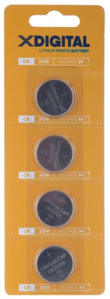 Батарейка X-DIGITAL CR2016 1X4 шт CR2016-4B