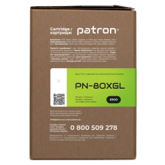 Картридж сумісний HP 80x (cf280x) green label Patron (pn-80xgl) CT-HP-CF280X-PN-GL
