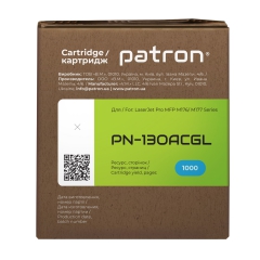 Тонер-картридж совместимый HP 130a (cf351a) green label, голубой Patron (pn-130acgl) CT-HP-CF351A-C-PN-GL