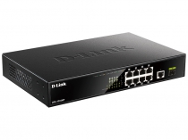 Коммутатор D-Link DGS-1008MP 8xGE PoE, 140W, Неуправляемый