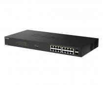 Коммутатор D-Link  DGS-1018P 16x1GE PoE+, 240W, 30Вт/порт, Неуправляемый