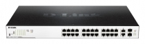 Комутатор D-Link DGS-1100-26MP 24x1GE PoE, 2xSFP/GE, 370Вт, EasySmart