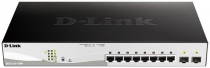 Коммутатор D-Link DGS-1210-10MP/FL 8xGE PoE, 2xSFP, 130Вт