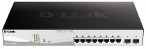 Комутатор D-Link DGS-1210-10MP 8xGE PoE, 2xSFP, 130Вт