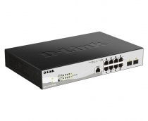 Коммутатор D-Link DGS-1210-10P/ME/A 8xGE PoE, 2xSFP, Metro Ethernet