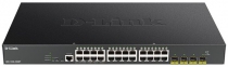 Коммутатор D-Link DGS-1250-28XMP 24xGE PoE, 4xSFP+, 370W, WebSmart
