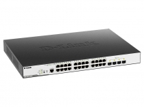 Коммутатор D-Link DGS-3000-28XMP 24xGE PoE, 4xSFP+, 370Вт, L2