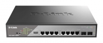 Коммутатор D-Link DSS-200G-10MPP 8xGE PoE, 2xSFP, 242Вт, Неуправляемій