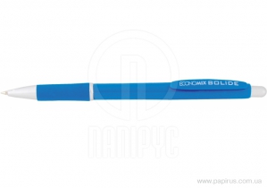 Ручка кулькова автомат. ECONOMIX BOLIDE 0,5 мм. Корпус чорний/синій, пише синім E10113