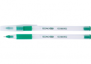 Ручка масляная ECONOMIX ICEBERG 0,7 мм, пишет зеленым E10197-04