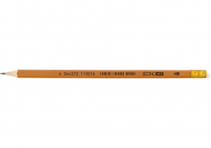 Олівець чорнографітний ECONOMIX НВ корпус помаранчевий, загострений з гумкою E11301-12