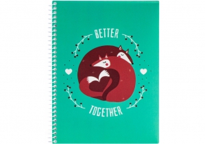 Блокнот "Valentine: Better Together" А5 (150х200), пластикова обкладинка, спіраль, 80 арк., клітинка ECONOMIX E21951-08