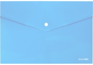Папка-конверт А4 на кнопці Economix, 180 мкм, непрозора, фактура "глянець", пастельна блакитна E31301-82