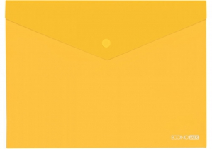 Папка-конверт В5 прозора на кнопці Economix, 180 мкм, фактура "глянець", жовта E31302-05