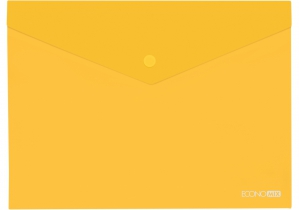 Папка-конверт А5 прозора на кнопці Economix, 180 мкм, фактура "глянець", жовта E31316-05
