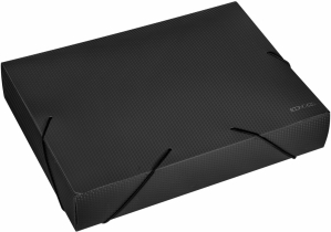 Папка-бокс пластиковая А4 на резинках Economix, 60 мм, фактура "бриллиант", черная E31405-01