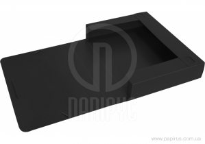 Папка-бокс пластикова А4 на гумках Economix, 60 мм, фактура "діамант", чорна E31405-01