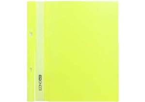 Папка-скоросшиватель А5 Economix с перфорацией, фактура "глянец", паст.желтая E31506-85