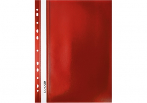 Папка-швидкозшивач А4 Economix з перфорацією, фактура "помаранч", червона E31508-03