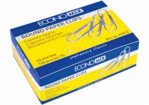 Скріпка 33 мм кругла Economix, 100шт. E41012