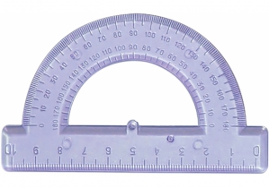 Транспортир, прозорий пластик (6 кольорів) ECONOMIX E81324