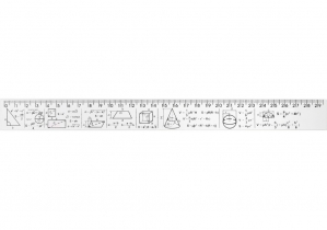 Линейка 30 см, геометрические фигуры и формулы, печатная ECONOMIX E81330-04