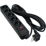 Фільтр мережевий 5 розеток, 10 м, чорний, 3*1,5мм2 Patron (SP-16510) EXT-PN-SP-16510