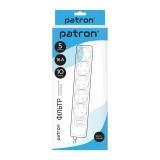 Фільтр мережевий 5 розеток, 10 м, чорний, 3*1,5мм2 Patron (SP-16510) EXT-PN-SP-16510