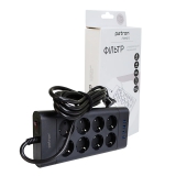 Фільтр мережевий 8 розеток + 4 х USB, 3 м, 16 А, 250 В, чорний Patron Power (SP-1683-USB) EXT-PN-SP-1683-USB