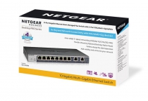 Коммутатор NETGEAR GS110EMX 8x1GE, 2xMulti-Gig  (100M/1G/2.5G/5G/10G), управляемый GS110EMX-100PES