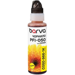 Чернила для Canon PFI-050 Y специальные 100 мл, флакон OneKey (1K), пигментные, желтые Barva (C050-966-1K) I-BARE-C050-1K-Y
