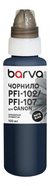 Чернила для Canon PFI-102/PFI-107 MBK специальные 100 мл, пигментные, матово-черные Barva (C107-883e) I-BARE-C107-100-MB
