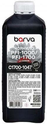 Чорнило для Canon PFI-1000/PFI-1700 PBK спеціальне 1 л, пігментне, фото-чорне Barva (C1700-1047) I-BARE-C1700-1-PB