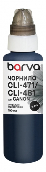 Чернила для Canon CLI-471/CLI-481 BK специальные 100 мл, водорастворимые, черные Barva (C471-553e) I-BARE-CCLI471-100-B