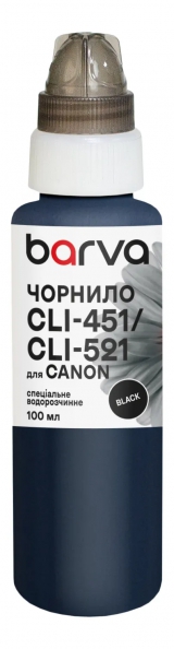 Чернила для Canon CLI-426/CLI-451/CLI-521 специальные 100 мл, водорастворимые, черные Barva (C521-285e) I-BARE-CCLI521-100-B