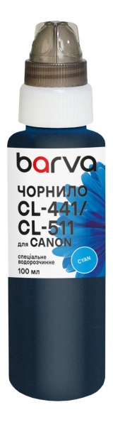 Чорнило для Canon CL-441/CLI-521/CL-511 спеціальне 100 мл, водорозчинне, блакитне Barva (C521-286e) I-BARE-CCLI521-100-C