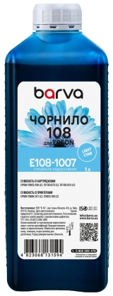 Чернила для Epson 108 LC специальные 1 л, водорастворимые, светло-голубые Barva (E108-1007) I-BARE-E-108-1-LC