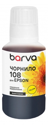 Чернила для Epson 108 Y специальные 140 мл, OneKey, водорастворимые, желтые Barva (E108-1012) I-BARE-E-108-140-Y